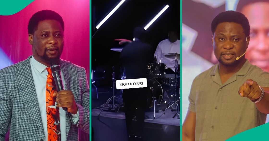 Nigerian pastor Femi Lazarus sends drummer out for interrupting his ministration Nigerian pastor Femi Lazarus sends drummer out for interrupting his ministration