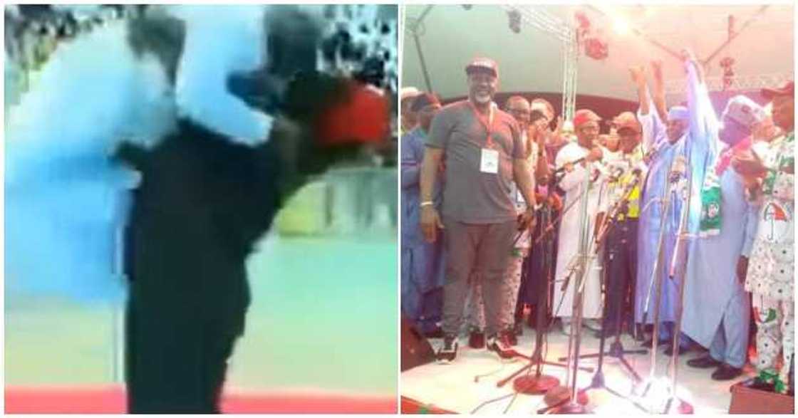 Melaye lifting Tambuwal Melaye lifting Tambuwal