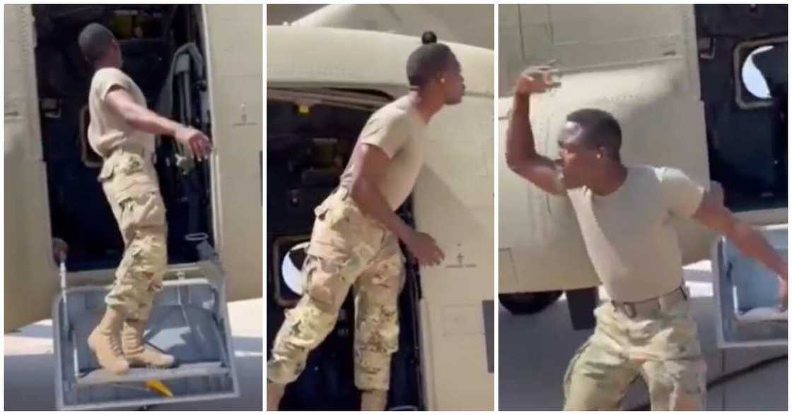 Nigerian man in US army, turns conductor, conductor on military jet Nigerian man in US army, turns conductor, conductor on military jet