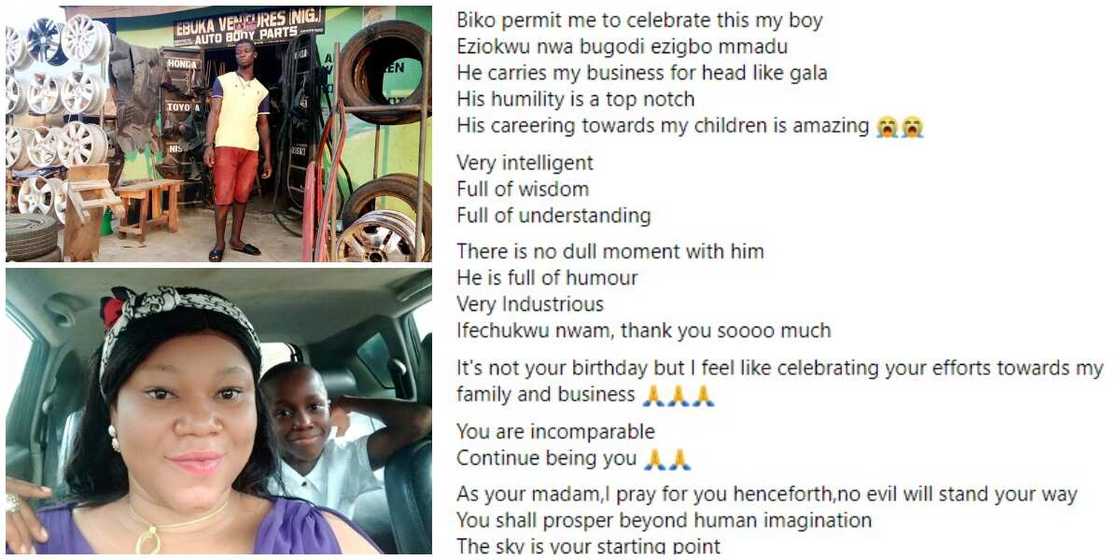Nigerians react as madam pens touching note for young man who works for her, says he is incomparable Nigerians react as madam pens touching note for young man who works for her, says he is incomparable