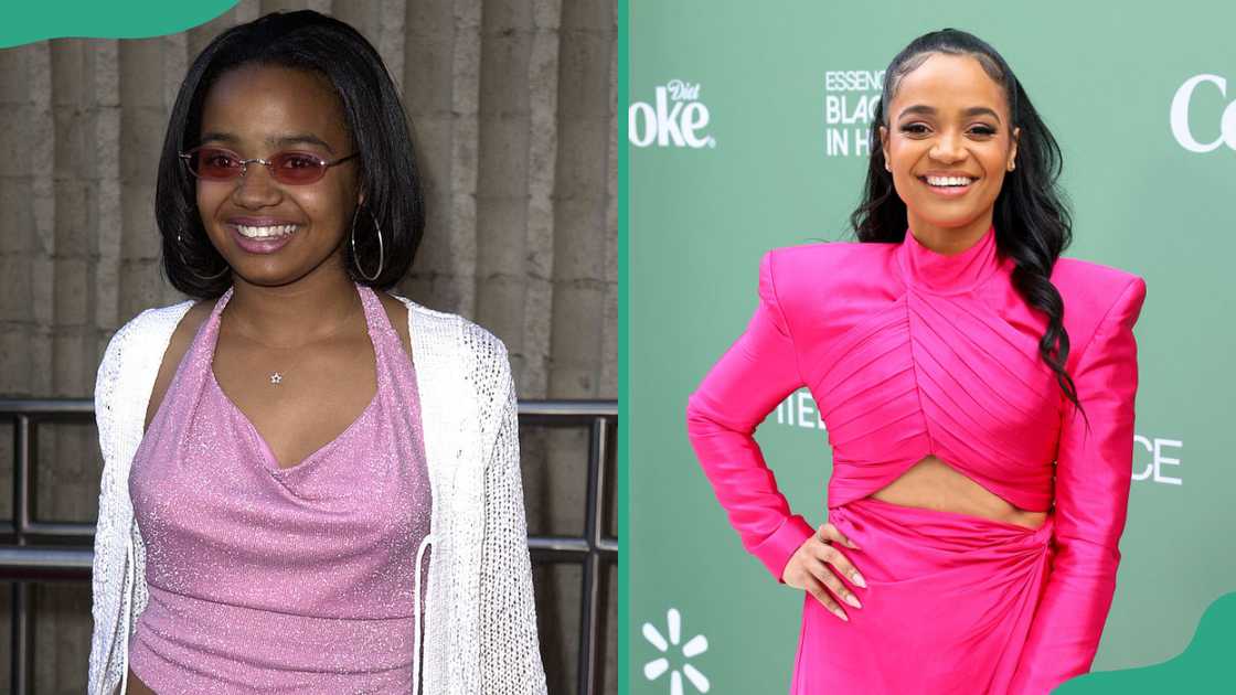 Kyla Pratt during a film premiere in 2001 (L). The actress at an award event in Hollywood (R)