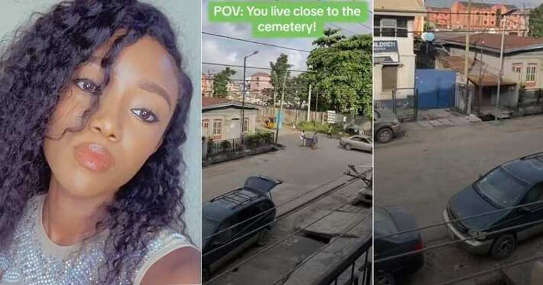 Nigerian lady who lives close to cemetery shares video