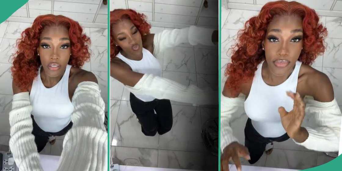 Paul PSquare's girlfriend joins ceiling challenge. Paul PSquare's girlfriend joins ceiling challenge.