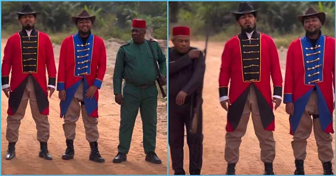 Nollywood actors on a film set Nollywood actors on a film set