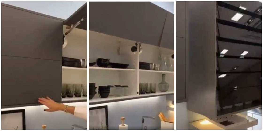 Man stuns social media with automated kitchen, the shelves work by a mere touch of hand, video goes viral Man stuns social media with automated kitchen, the shelves work by a mere touch of hand, video goes viral