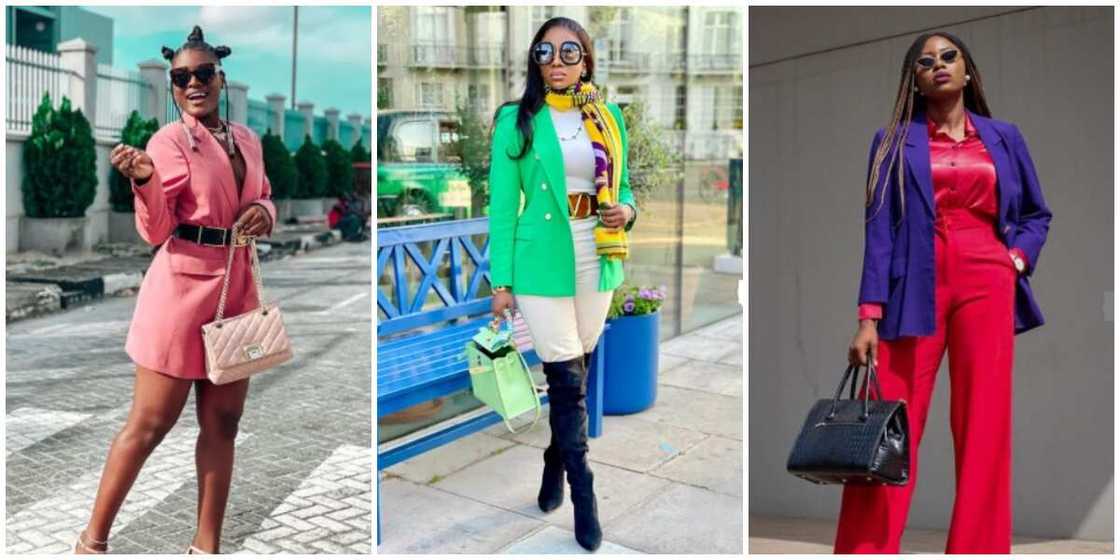 Nigerian female celebrities in blazers.