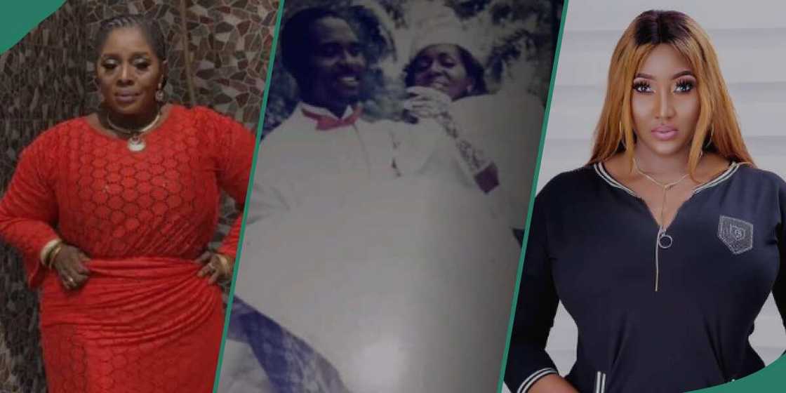 Rita Edochies shades Judy Austin with her throwback wedding Photo.