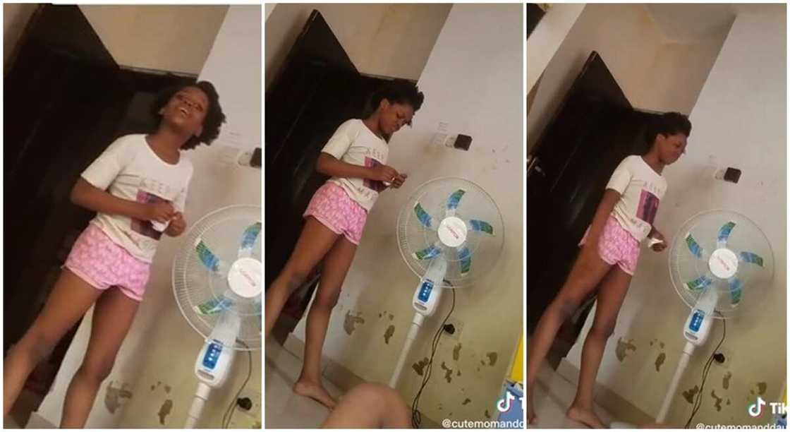 Little Nigerian girl who cried after mum teased her. Little Nigerian girl who cried after mum teased her.