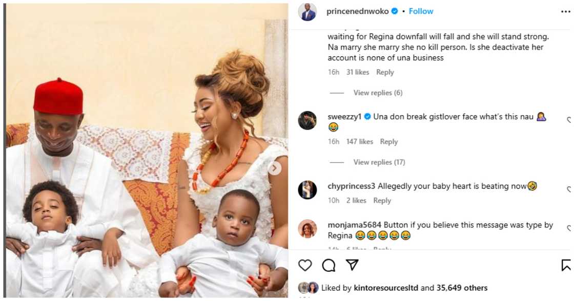 Ned Nwoko's post on Chika Ike's pregnancy