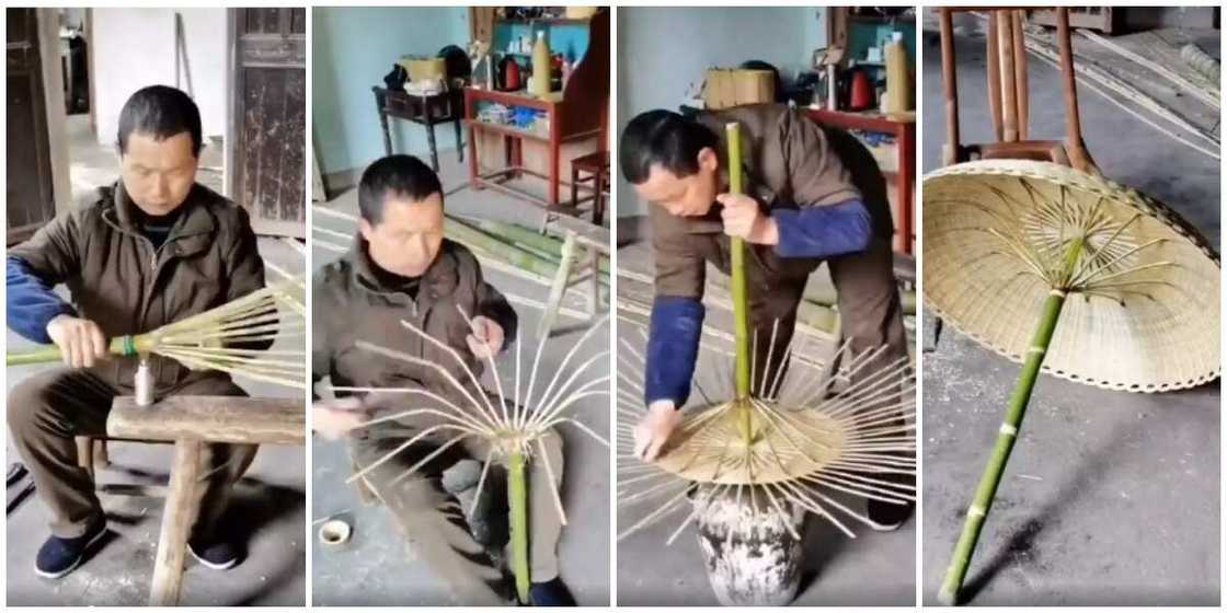 Man Crafts Beautiful Umbrella Using Bamboo in Trending Video, Impresses Many With His Creativity Man Crafts Beautiful Umbrella Using Bamboo in Trending Video, Impresses Many With His Creativity