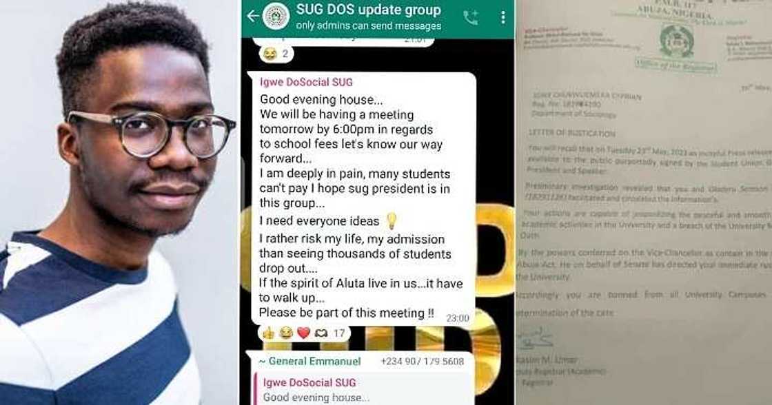 Student rusticated over WhatsApp message