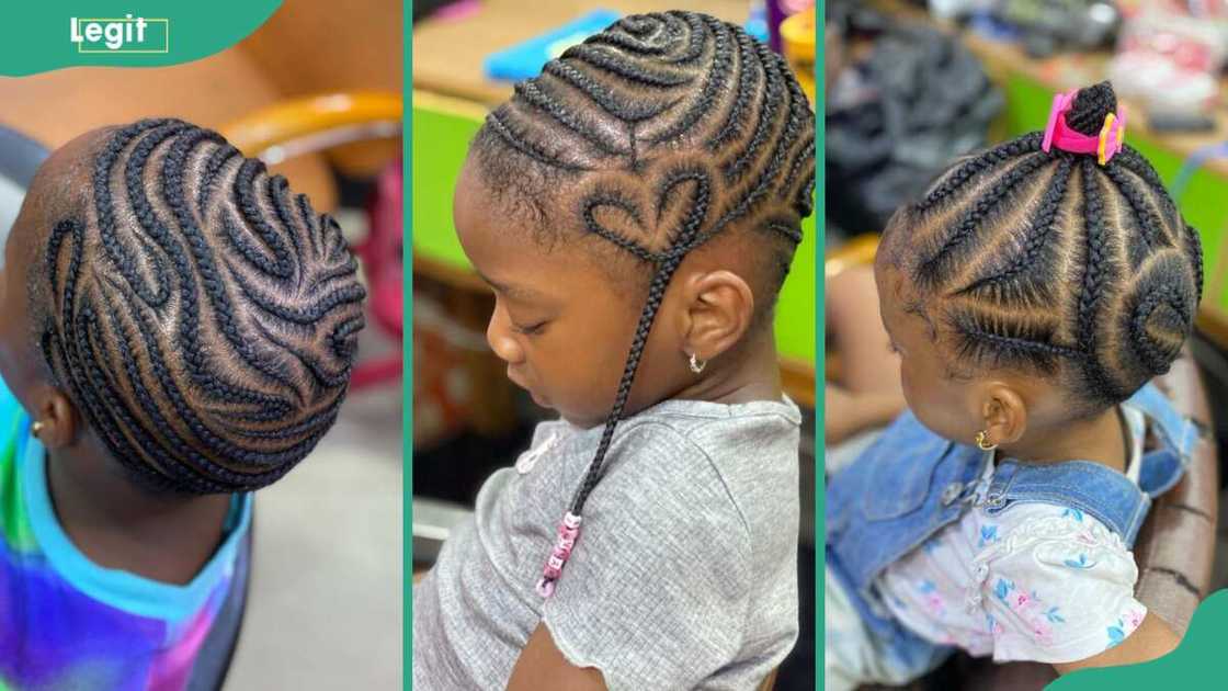 Nigerian schoolgirls with various Corncord hairstyles