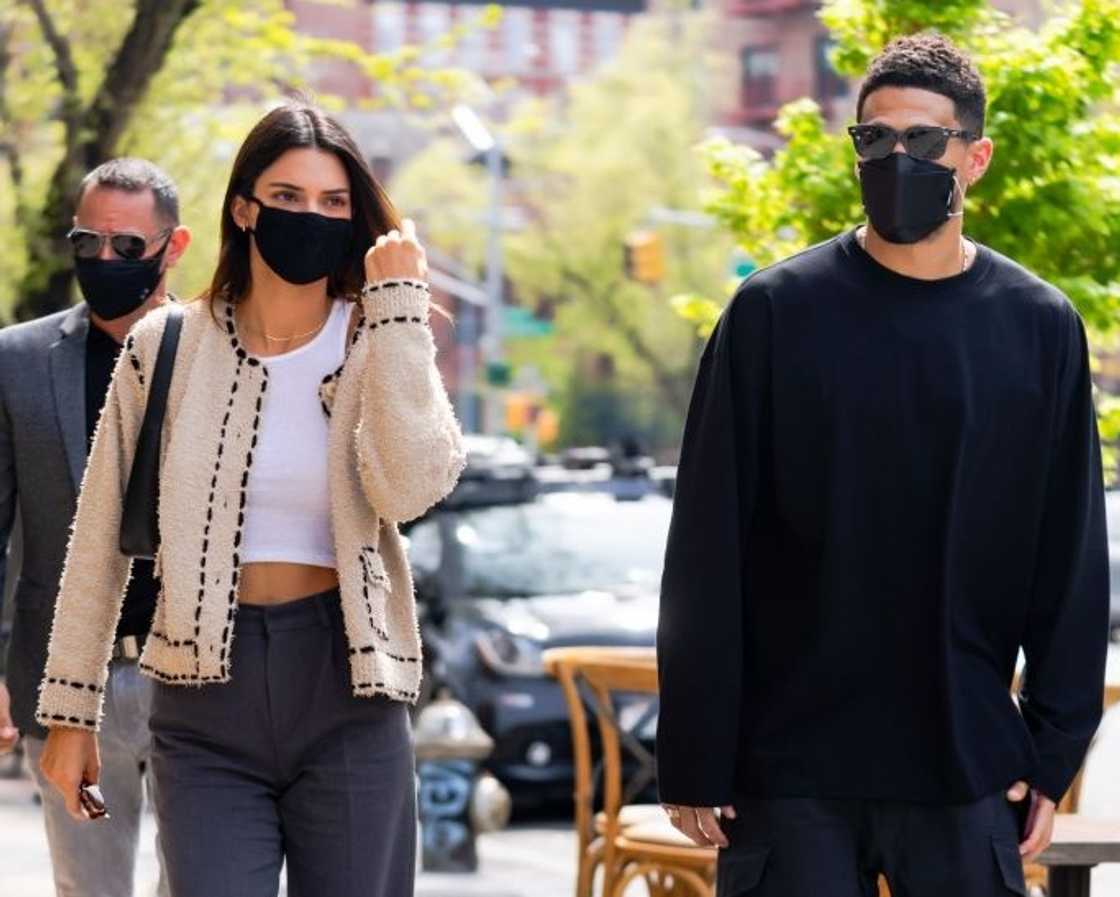 Kendall Jenner and Devin Booker walking in SoHo in 2021