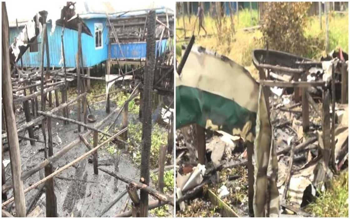 Hotunan gidajen da 'yan bindiga suka kona a Ondo saboda 'yan garin sun bawa jami'an tsaro bayannan sirri Hotunan gidajen da 'yan bindiga suka kona a Ondo saboda 'yan garin sun bawa jami'an tsaro bayannan sirri