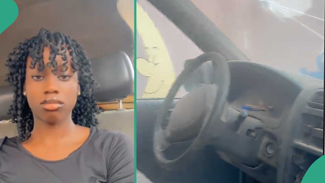 Lady disappointed after seeing boyfriend's car. Lady disappointed after seeing boyfriend's car.