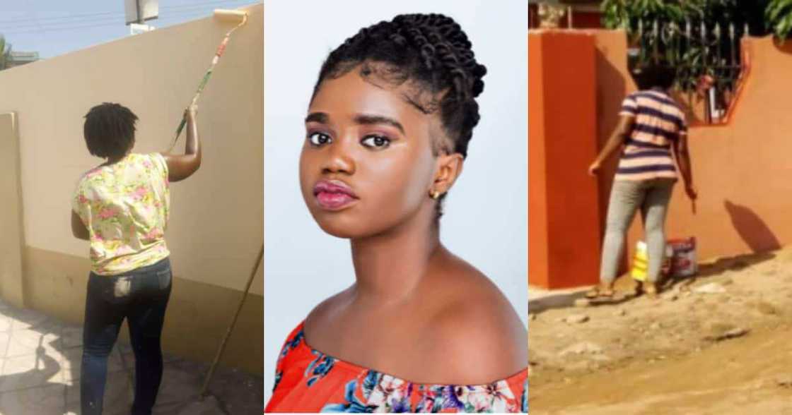 Lois Bailey painting the houses of clients Lois Bailey painting the houses of clients