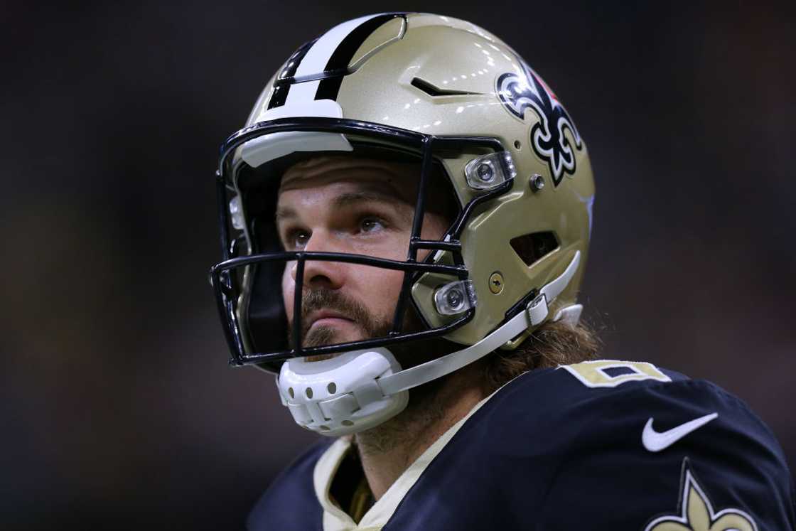 Thomas Morstead looks on during a the New Orleans Saints' game Thomas Morstead looks on during a the New Orleans Saints' game