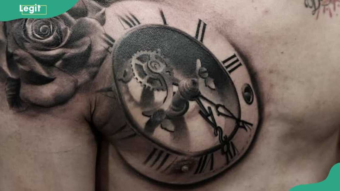 3D clock tattoo 3D clock tattoo