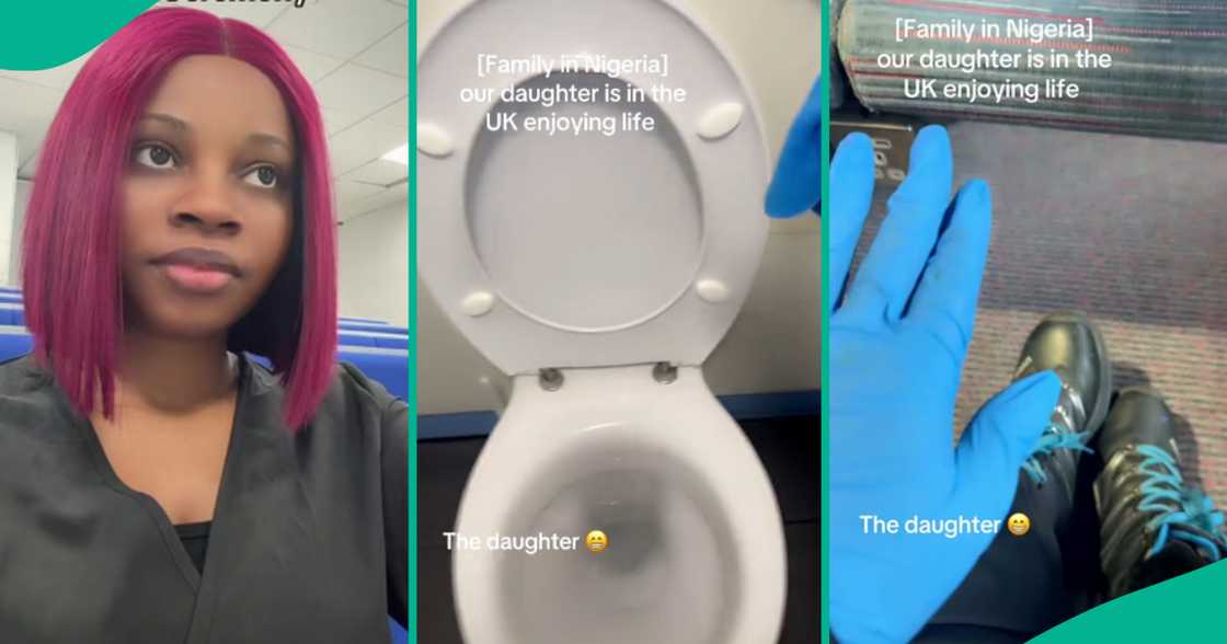 Nigerian lady shows people what she does for a living in UK, says her family in Nigeria think she's doing well abroad Nigerian lady shows people what she does for a living in UK, says her family in Nigeria think she's doing well abroad