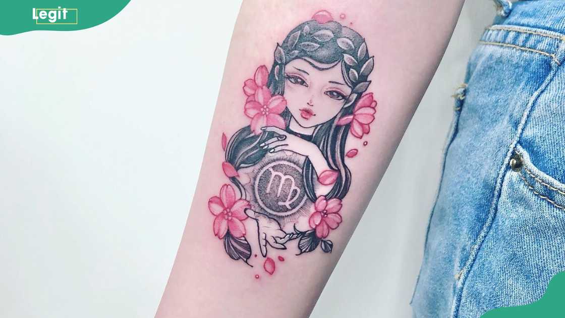 Portrait Virgo tattoo