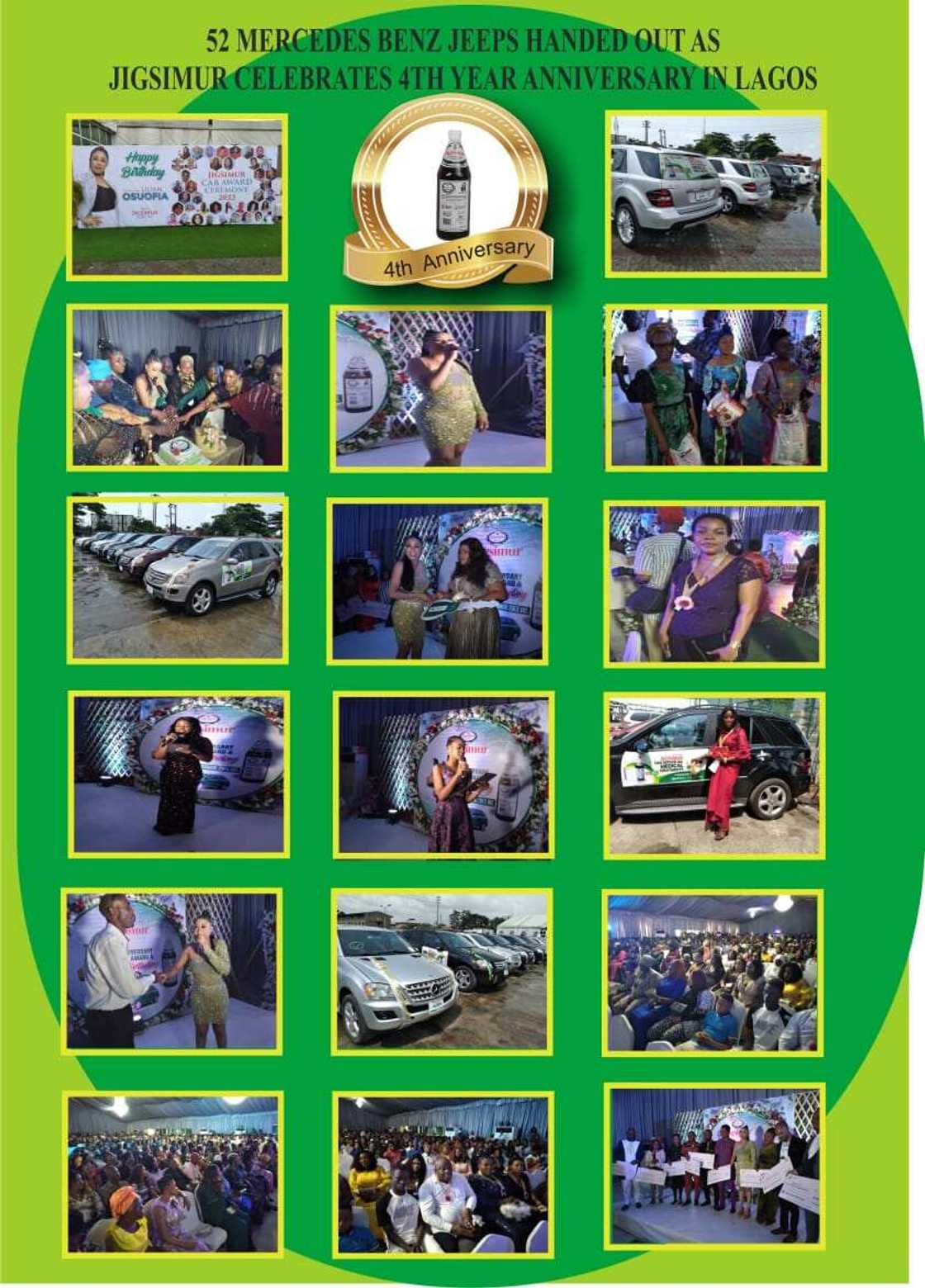 52 Mercedes Benz Jeeps Handed out as Jigsimur Celebrates 4th Year Anniversary in Lagos 52 Mercedes Benz Jeeps Handed out as Jigsimur Celebrates 4th Year Anniversary in Lagos