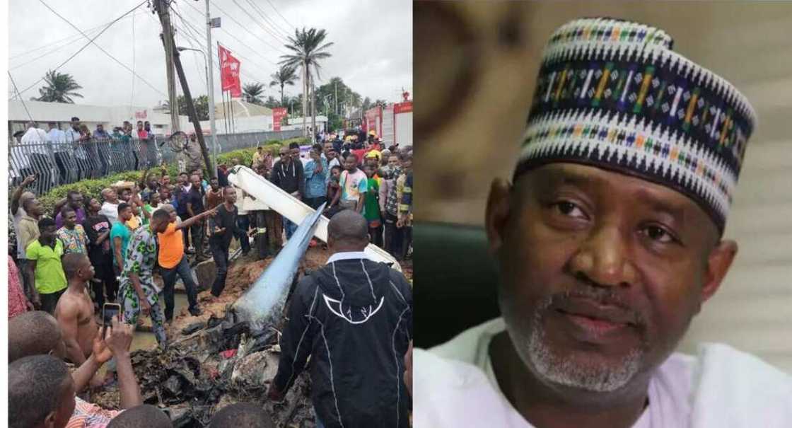 Hadi Sirika ya yi magana kan hadarin jirgin saman da ya faru a Legas Hadi Sirika ya yi magana kan hadarin jirgin saman da ya faru a Legas