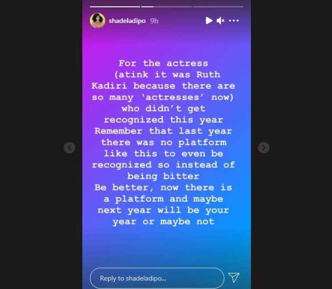 Instead of Being Bitter, Be Better: Shade Ladipo Reacts as Ruth Kadiri Calls out Mo Abudu Over Award Instead of Being Bitter, Be Better: Shade Ladipo Reacts as Ruth Kadiri Calls out Mo Abudu Over Award