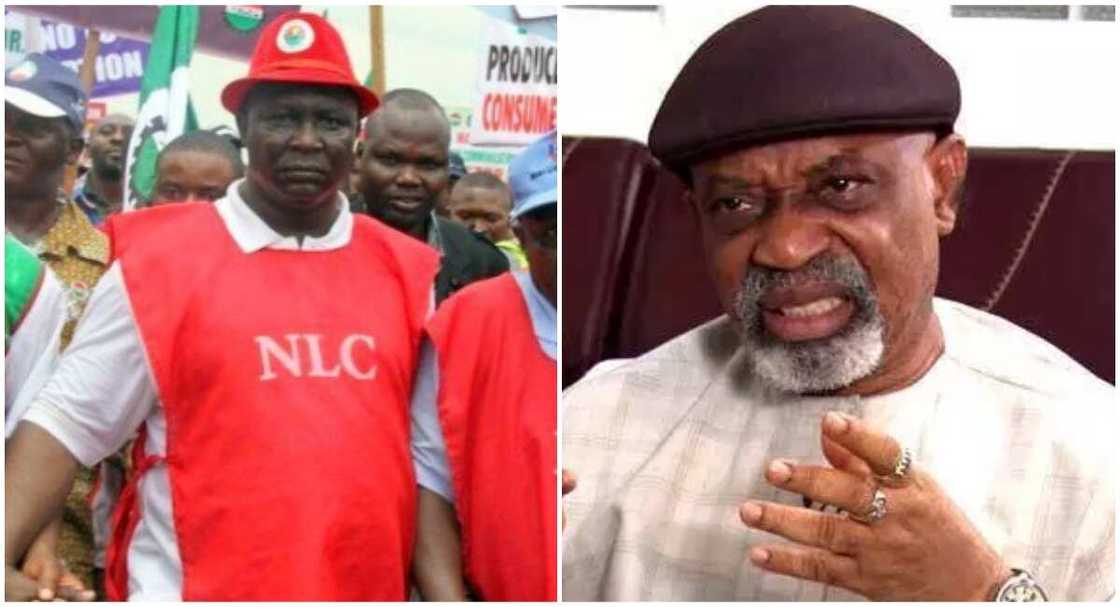 Shugaban kungiyar kwadago Ayuba Wabba tare da Ministan kwadago na kasa, Dakta Chris Ngige Shugaban kungiyar kwadago Ayuba Wabba tare da Ministan kwadago na kasa, Dakta Chris Ngige