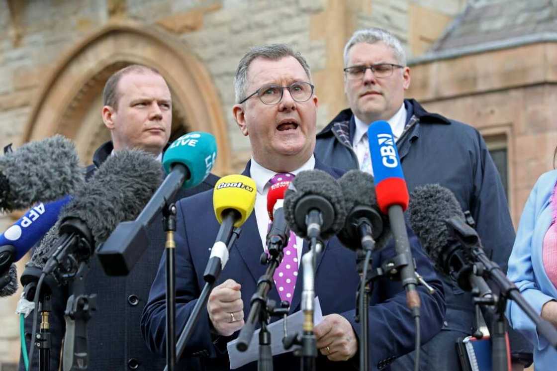 DUP leader Jeffrey Donaldson said members had unanimously rejected a proposal for Belfast to veto new EU rules that apply to Northern Ireland