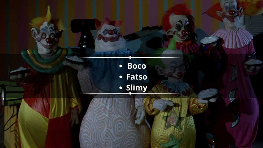Killer klowns from Outer Space clown names Killer klowns from Outer Space clown names