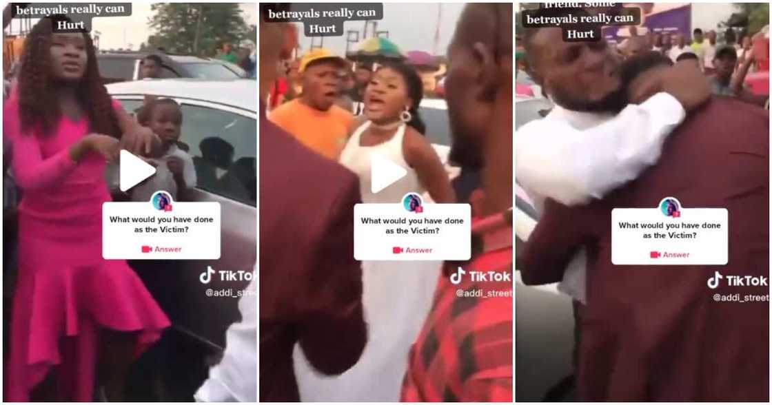 Bride cries out, bride screams, groom, bestie, wedding Bride cries out, bride screams, groom, bestie, wedding