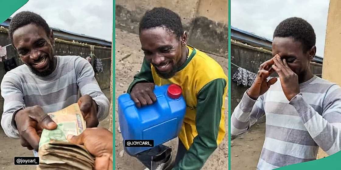 Nigerian man receives cash gift Nigerian man receives cash gift