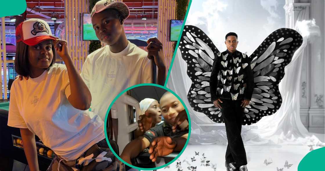 Peller gives out money to people at the airport as he lands in Nigeria. Peller gives out money to people at the airport as he lands in Nigeria.