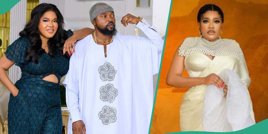 Toyin Abraham reacts to husband's kissing scene.