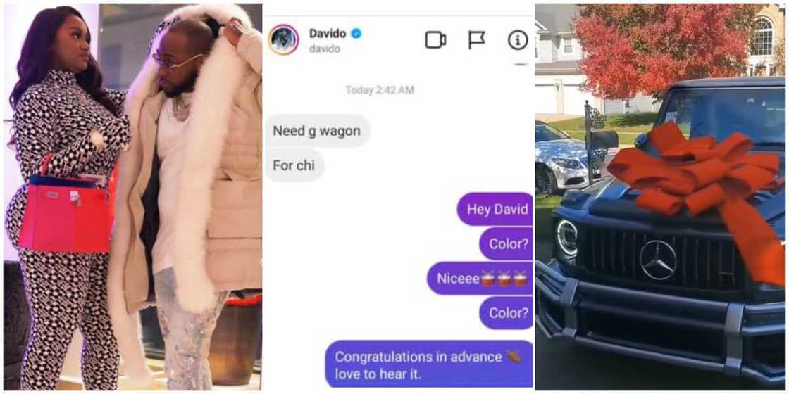 Davido buys car for Chioma