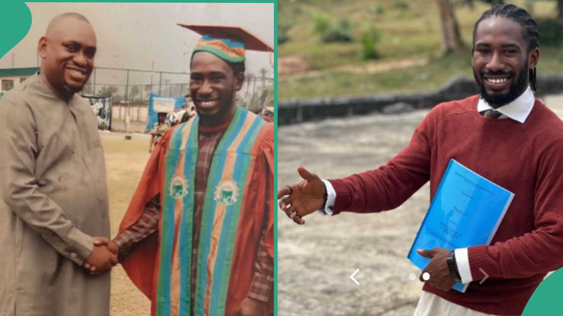 Man graduating from school. Man graduating from school.