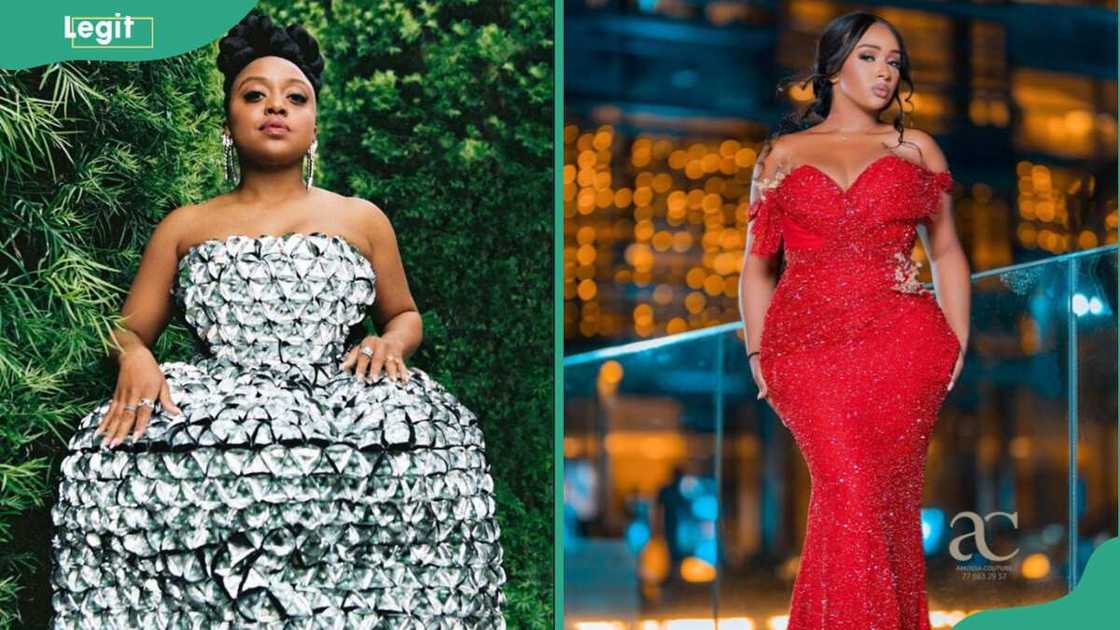 Two ladies in beautiful sequence gown styles Two ladies in beautiful sequence gown styles