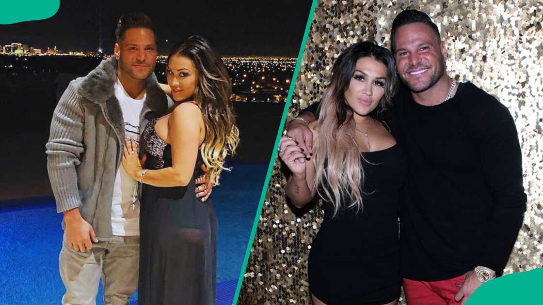 Jen and Ronnie posing for photos Jen and Ronnie posing for photos