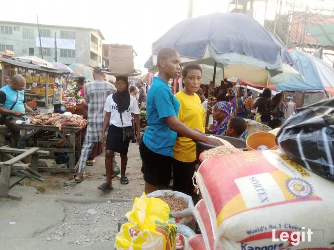 Bag of rice, Lagos market Bag of rice, Lagos market
