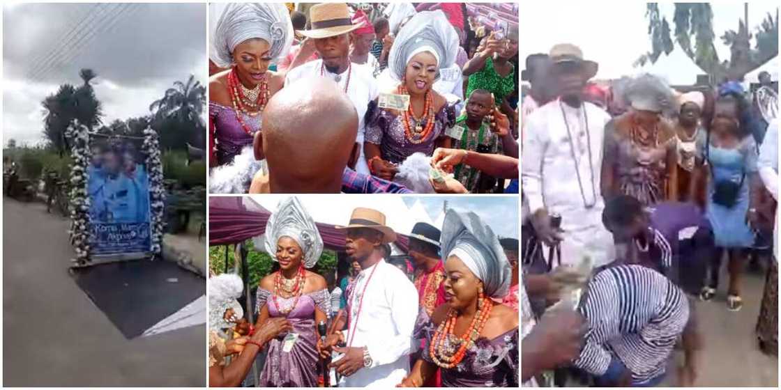 Reactions as 34-year-old Nigerian man and his two brides are sprayed N20 at their wedding Reactions as 34-year-old Nigerian man and his two brides are sprayed N20 at their wedding