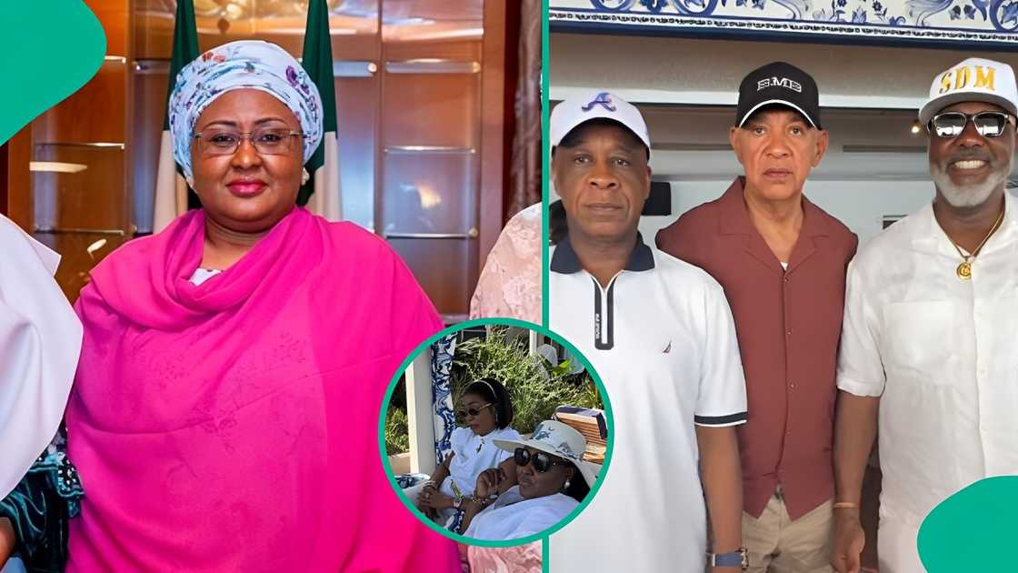 Aisha Buhari spotted at a pre-wedding party in Malaga, Spain. Aisha Buhari spotted at a pre-wedding party in Malaga, Spain.