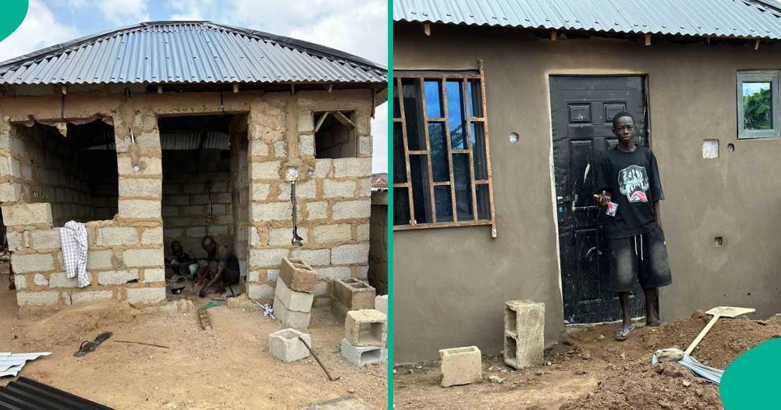 A Nigerian boy goes viral for showing off the house he built from scratch. A Nigerian boy goes viral for showing off the house he built from scratch.