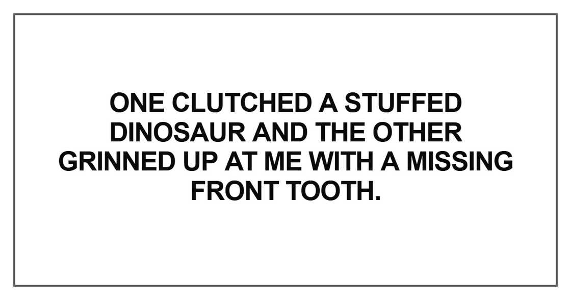 One clutched a stuffed dinosaur