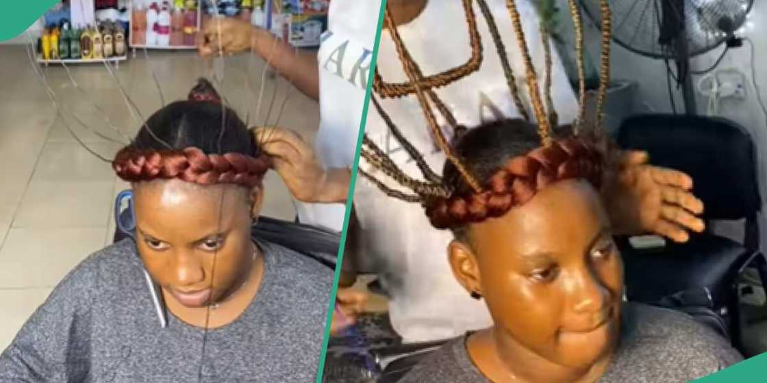 A lady makes a cage hairstyle A lady makes a cage hairstyle