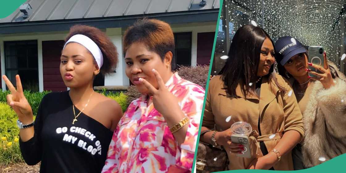 Nigerian actress Regina Daniels excited about mother's birthday in new post.