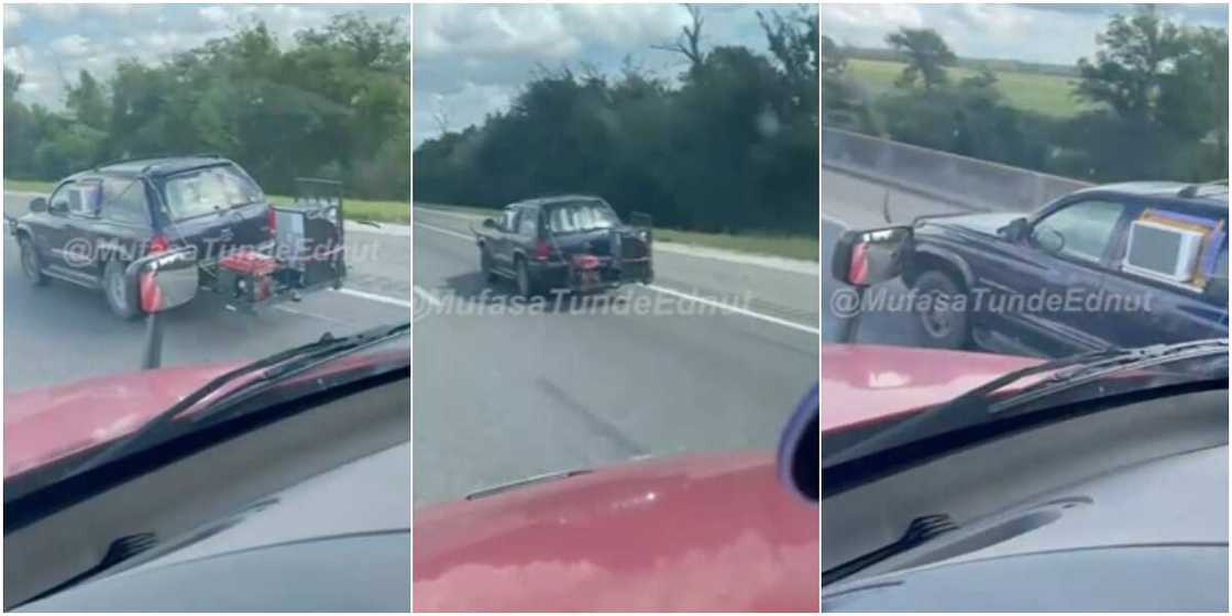 A motorist powered his AC and fridge with his generator A motorist powered his AC and fridge with his generator