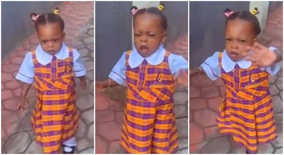 Nigerian girl goes to school for the first time, refuses to be recorded in video. Nigerian girl goes to school for the first time, refuses to be recorded in video.