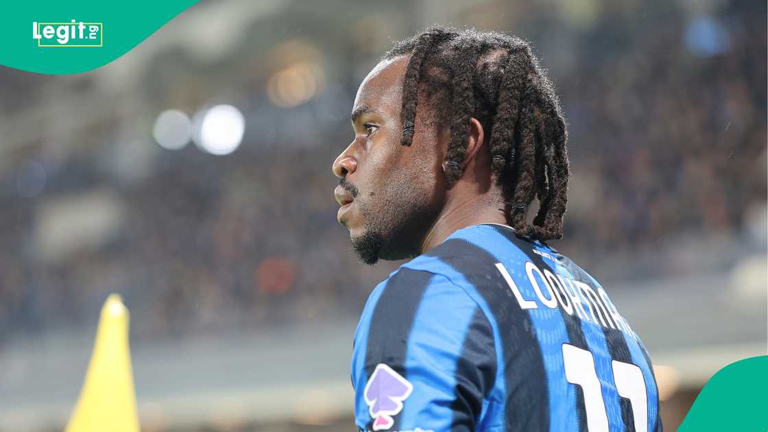 Ademola Lookman, Atalanta, Como, New Balance Stadium, Bergamo, Italy. Ademola Lookman, Atalanta, Como, New Balance Stadium, Bergamo, Italy.