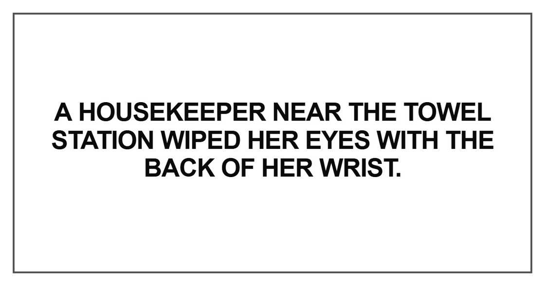 A housekeeper near the towel station