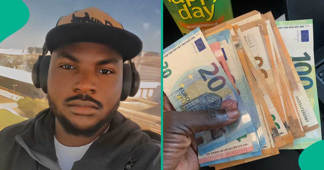 Master's student overseas proudly displays his first scholarship allowance, Nigerians react